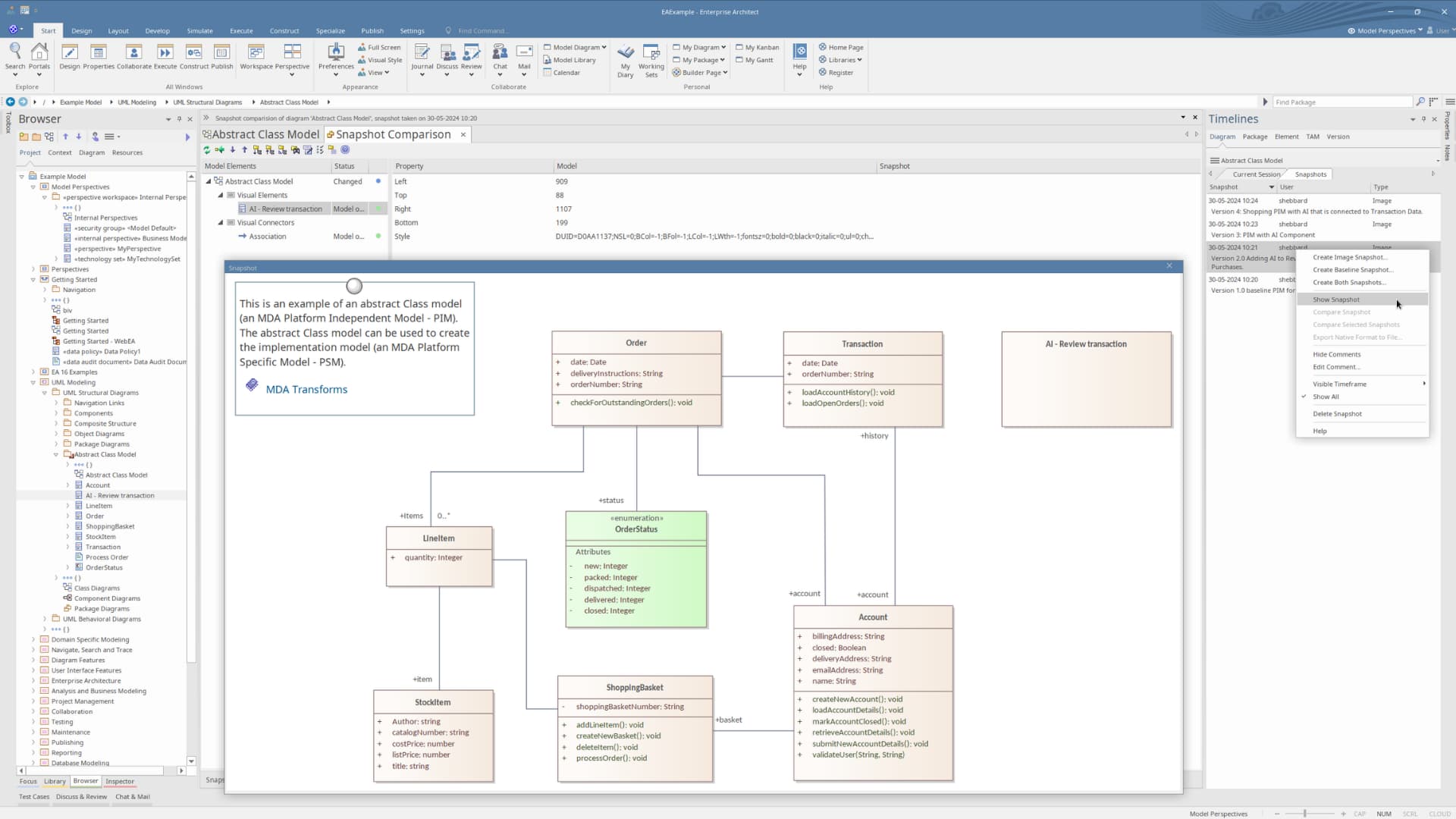 Sparx ea17 Time Aware Modeling enhancements TAM