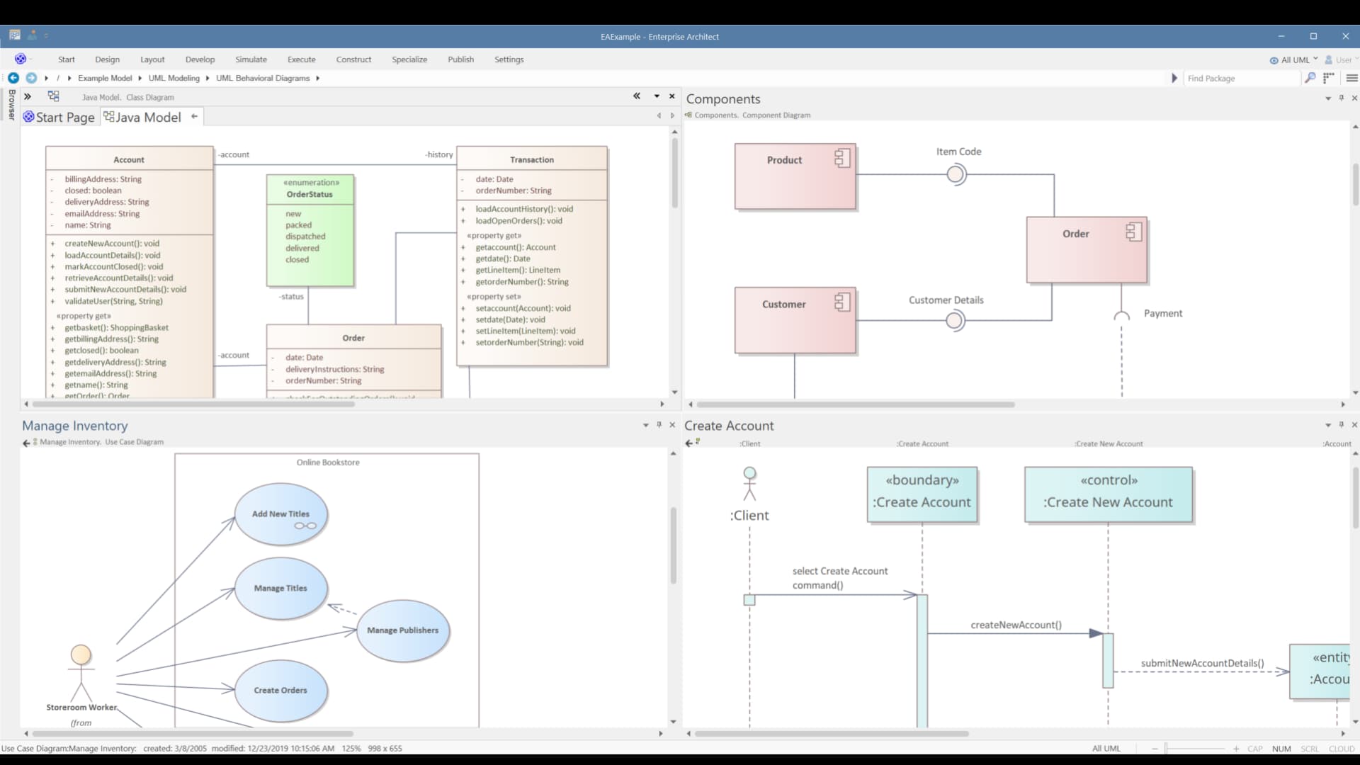 Model software architecture with UML in Sparx Enterprise Architect